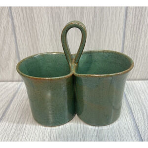 R. Armfield Green Pottery Caddy Holder Handmade